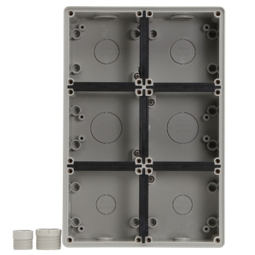 PDL56E6GY - PDL 56 Enclosure 63mm Deep 6-Gang - Grey