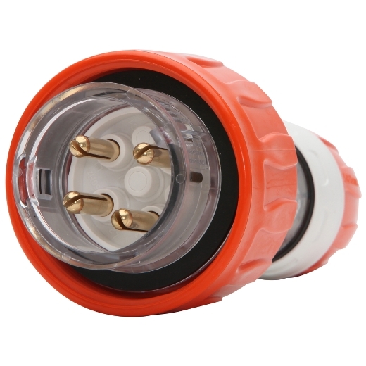 PDL56P416 - PDL 56 Plug Straight 4Pin IP66 500V 16Amp - Orange