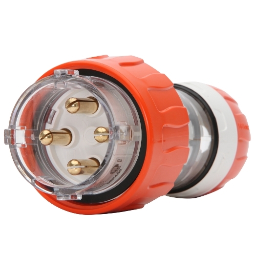 PDL56P450 - PDL 56 Plug Straight 4Pin IP66 500V 50Amp - Orange