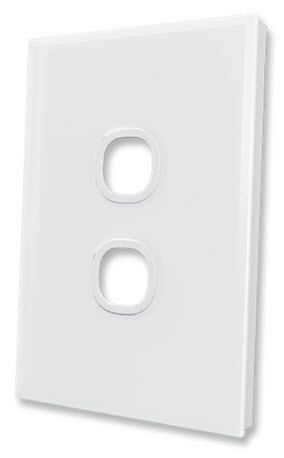 Fusion 2Gang Grid & Cover Plate - White