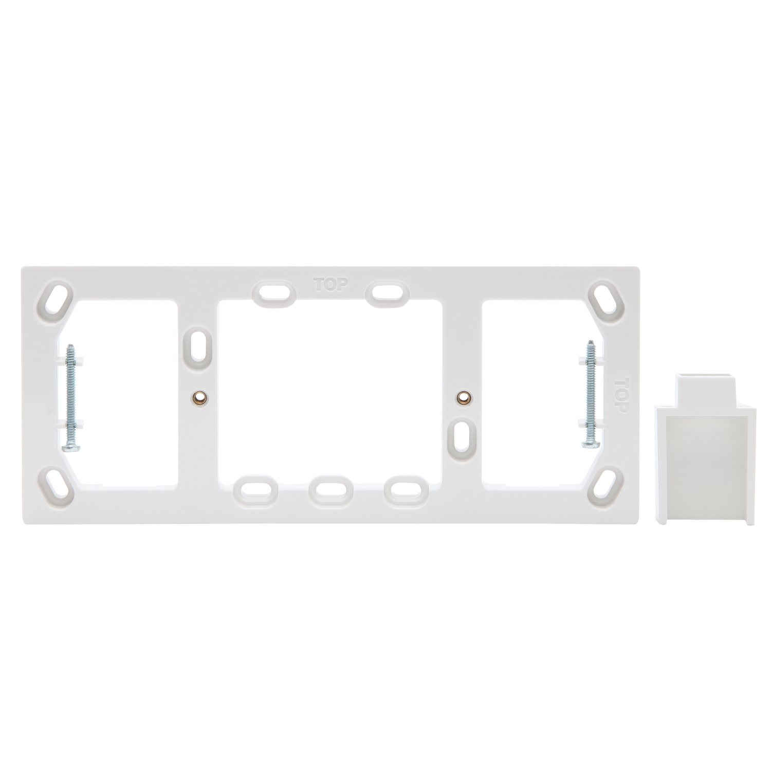 PDL 4-Gang Mounting Block With Square Conduit; White