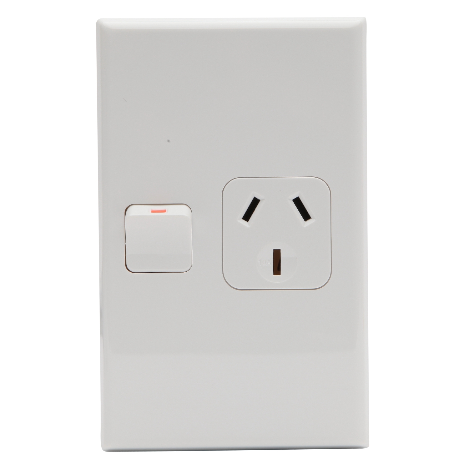 PDL Socket Outlet 600 Series - Single switched - Assembled - Vertical - 250 V - 10 A - White