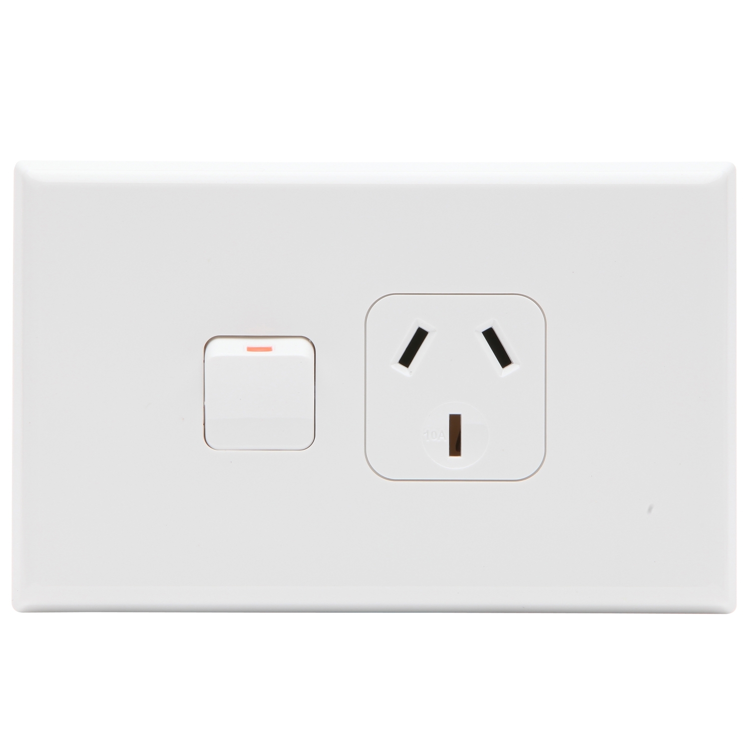 PDL Socket Outlet 600 Series - Single switched - Assembled - Horizontal - 250 V - 10 A - White