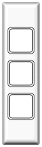 PDL Architrave 3Gang Grid and Cover Plate - White