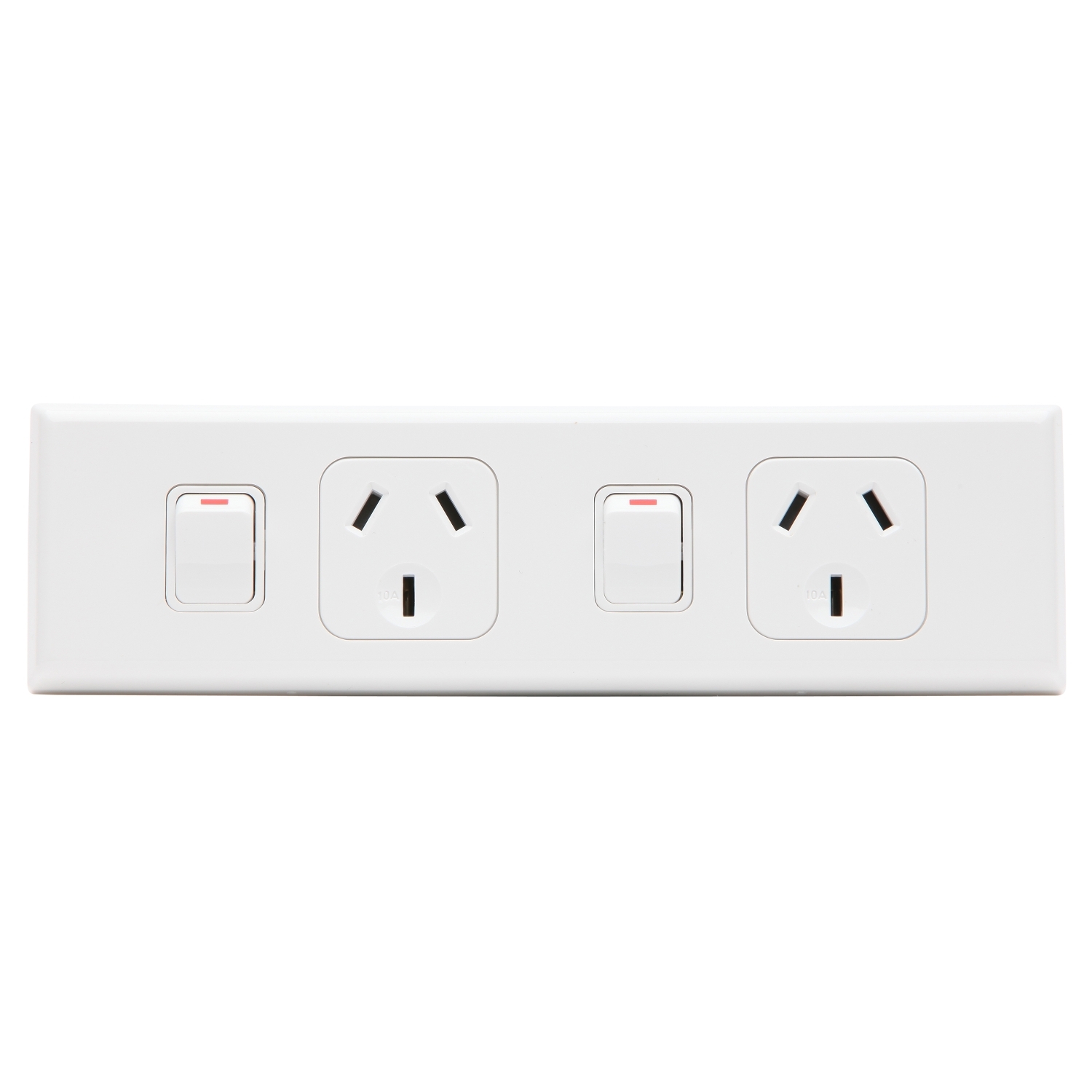 PDL Socket Outlet 600 Series - Twin switched - Assembled - Horizontal - Worktop - 250 V - 10 A - Choose Colour