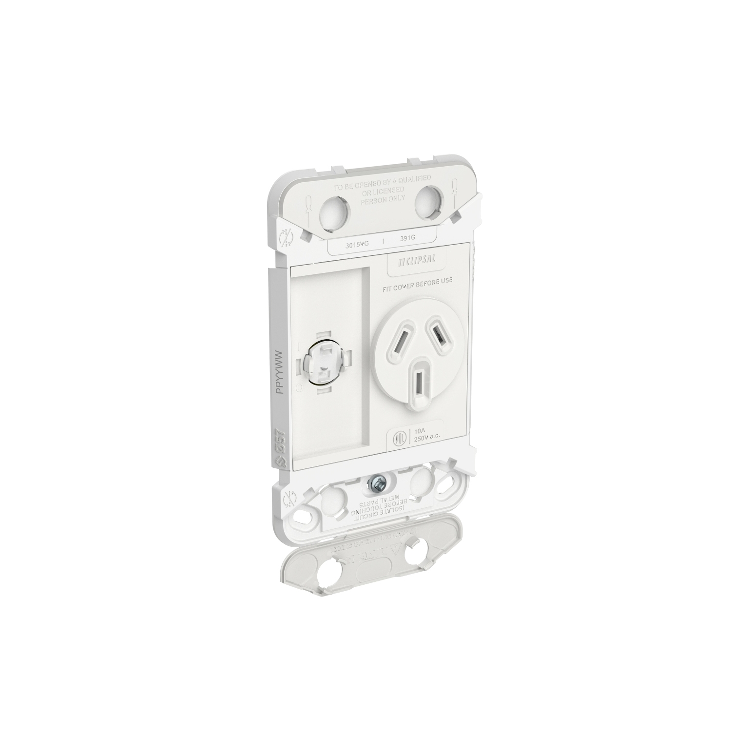 PDL Iconic, single switch & socket grid, vertical, 10 A