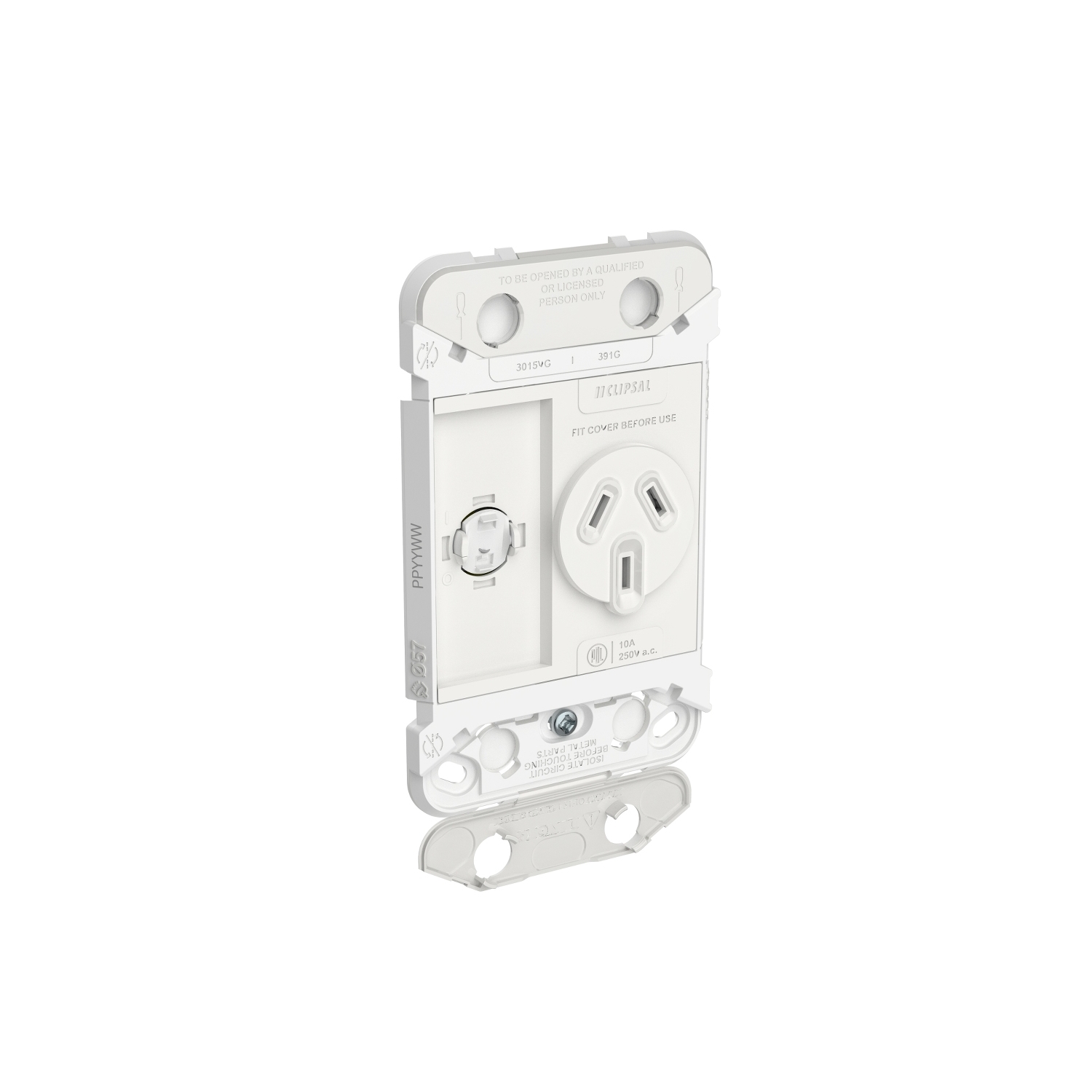 PDL391G - PDL Iconic Grid Switched Socket Vertical 10Amp