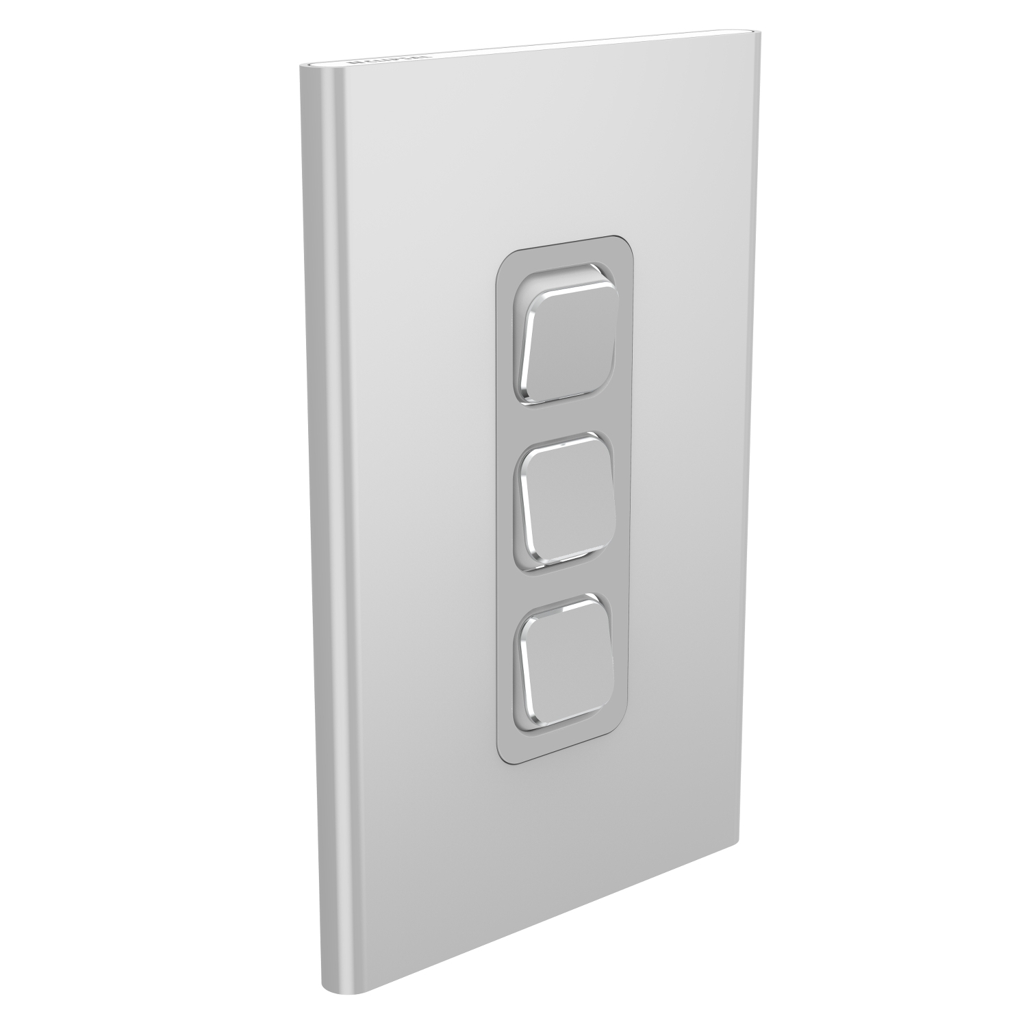 PDL Iconic Styl, cover frame, 3 switches, vertical - Silver