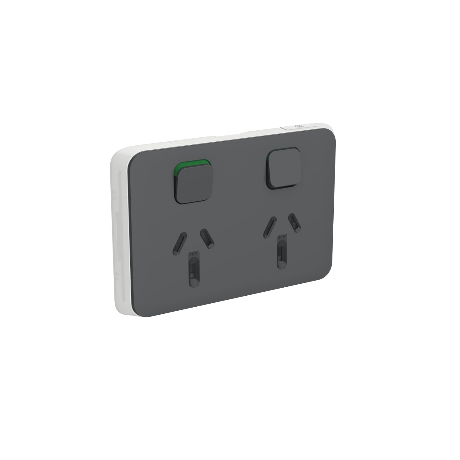PDL395C-AN - PDL Iconic Cover Plate Double Switched Socket 10Amp - Anthracite