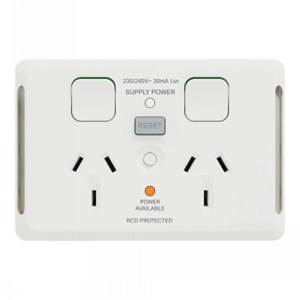 PDLP395RCD30V2-XW - PDL Iconic Double Switched Socket RCD 30mA 10Amp - Vivid White
