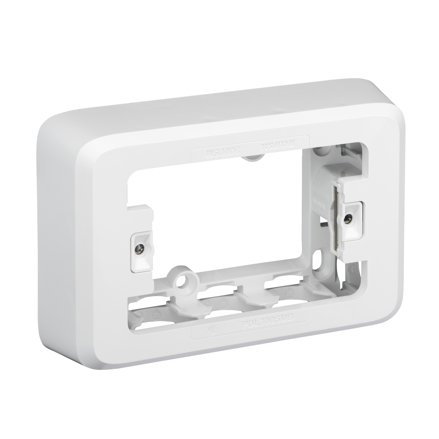 PDL Mounting Block Iconic 1 Gang 32mm, Push-In and Clip-In function, White