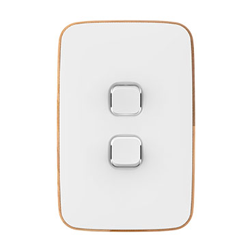 PDL Iconic Essence, cover frame, 2 switches, vertical - Artic White