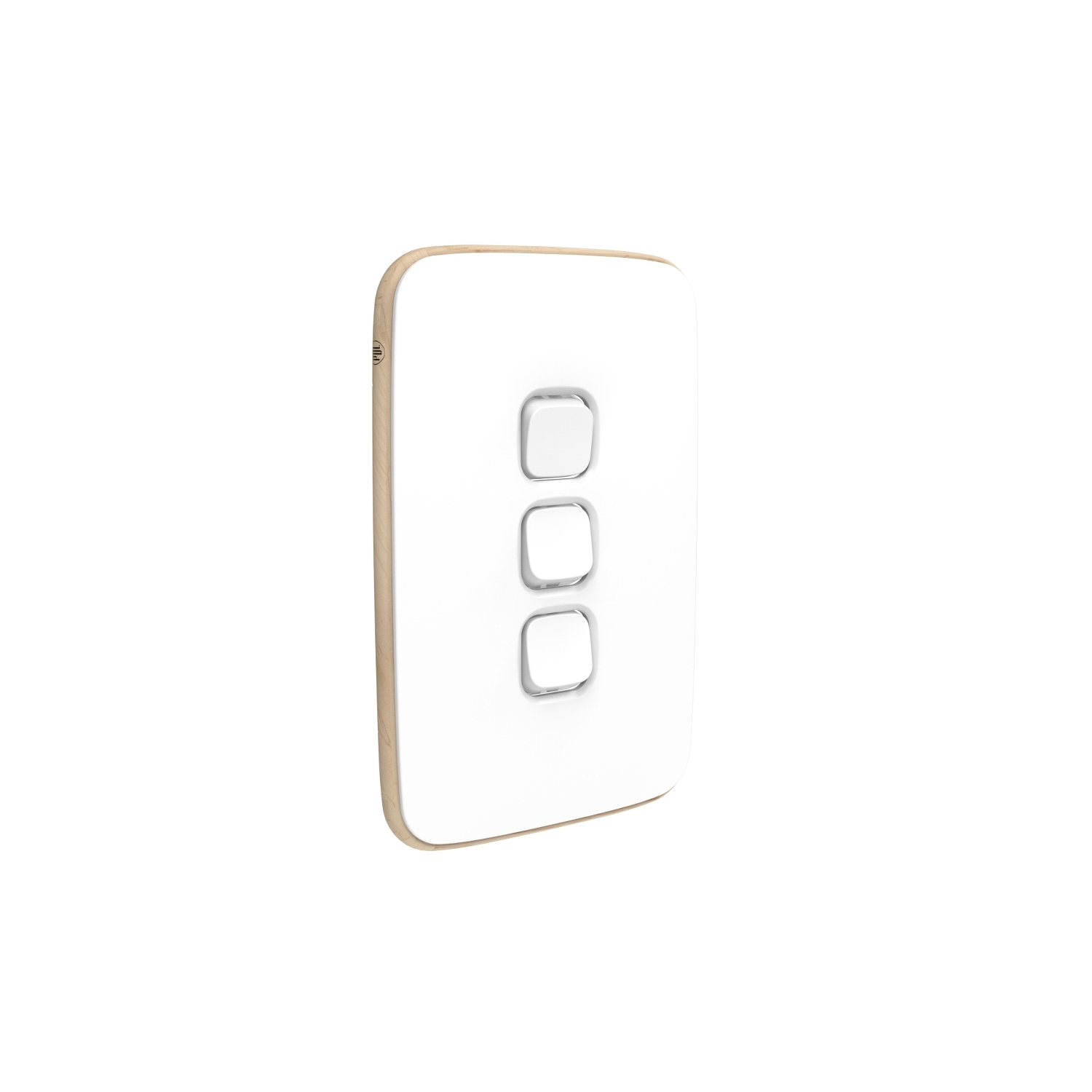 PDL Iconic Essence, cover frame, 3 switches, vertical - Arctic White