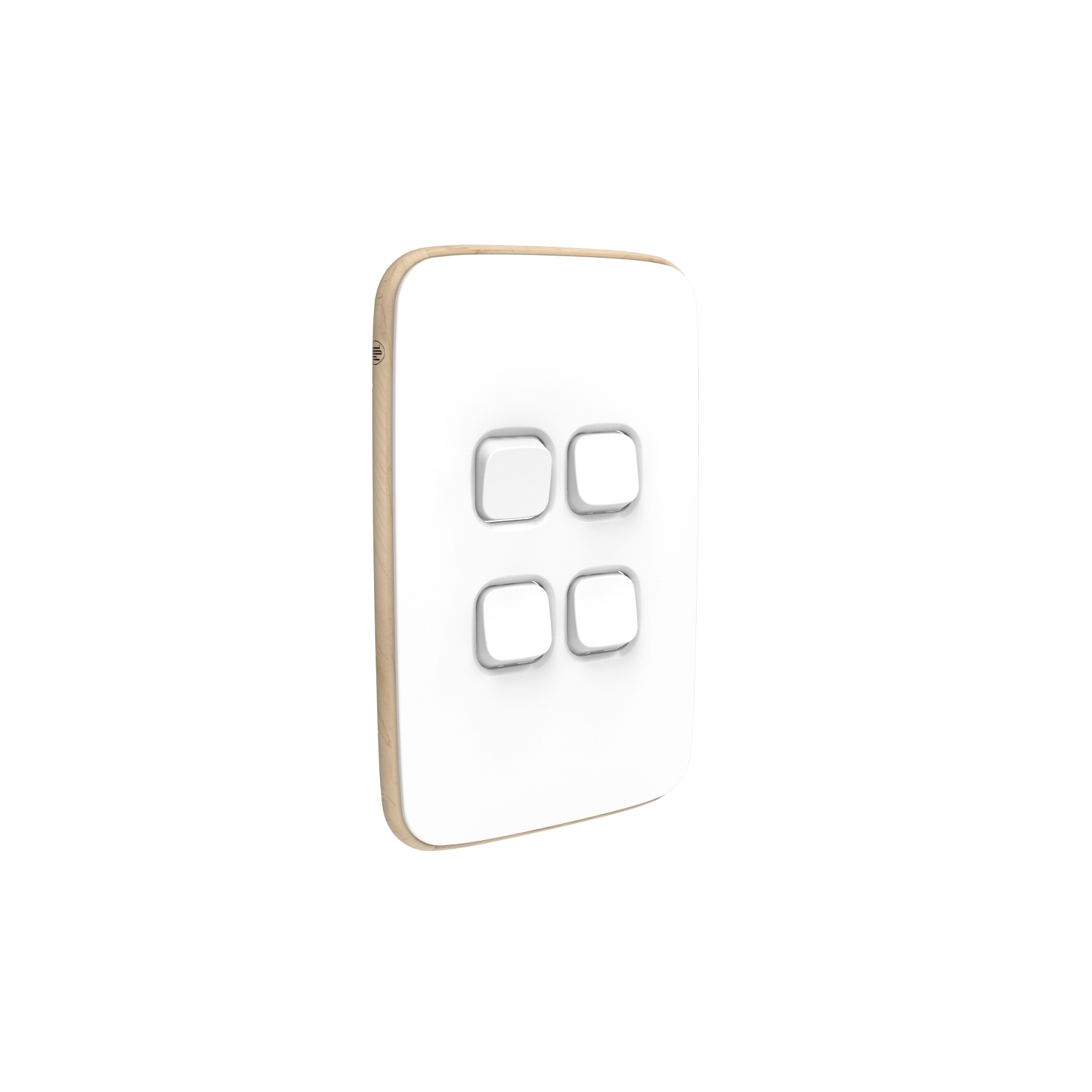 PDL Iconic Essence, cover frame, 4 switches, vertical - Arctic White