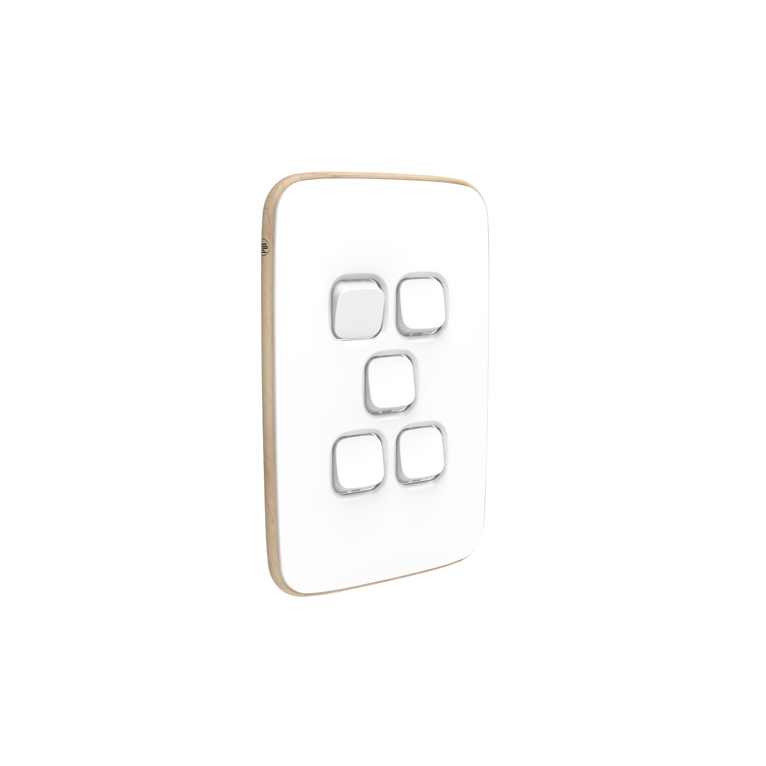 PDL Iconic Essence, cover frame, 5 switches, vertical - Arctic White