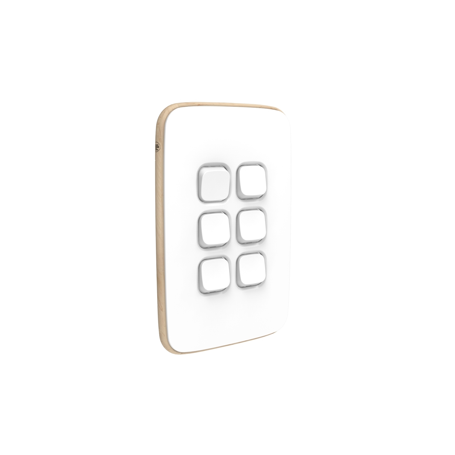 PDL Iconic Essence, cover frame, 6 switches, vertical - Arctic White