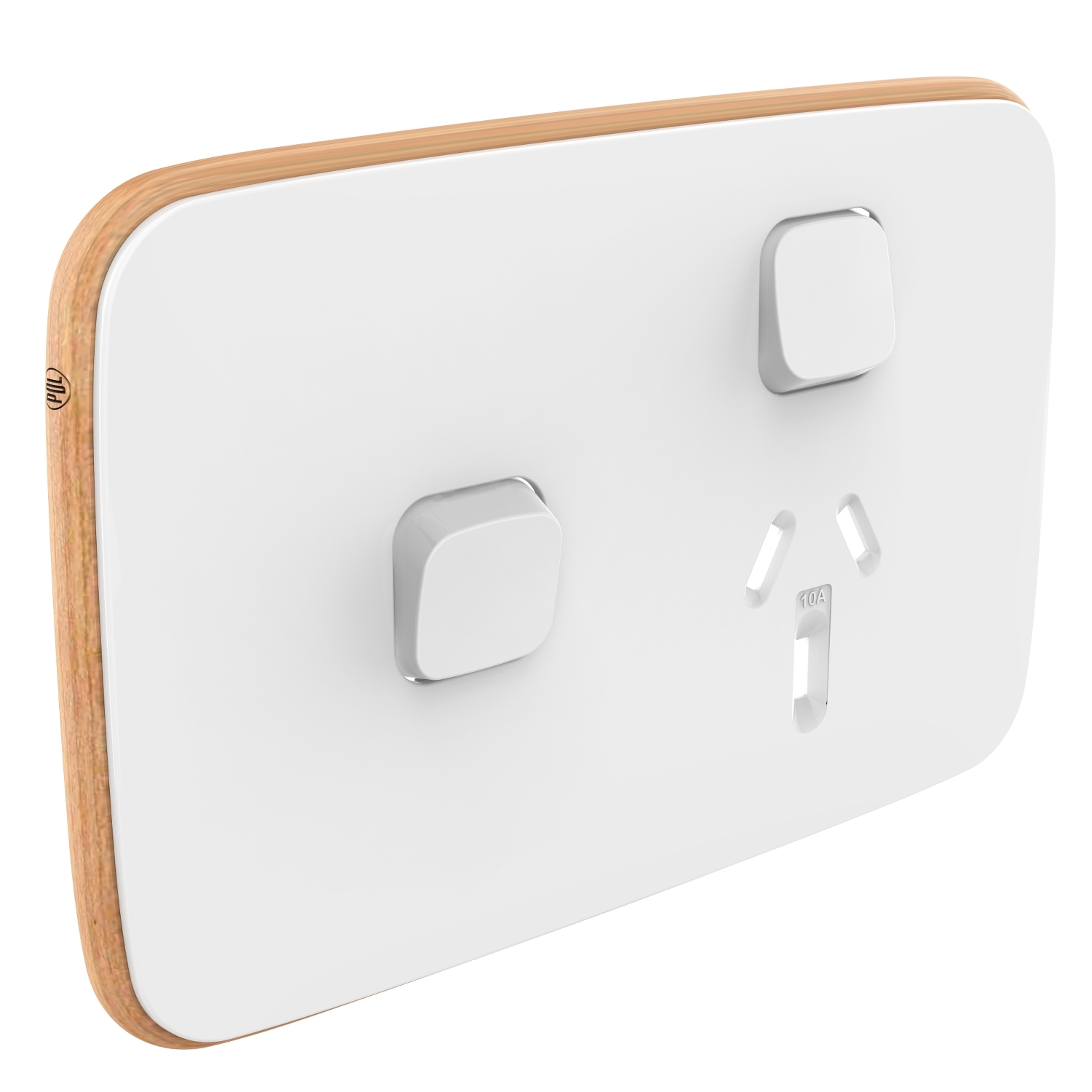 PDL Iconic Essence, cover frame, 2 switches & 1 socket, Horizontal - Arctic White