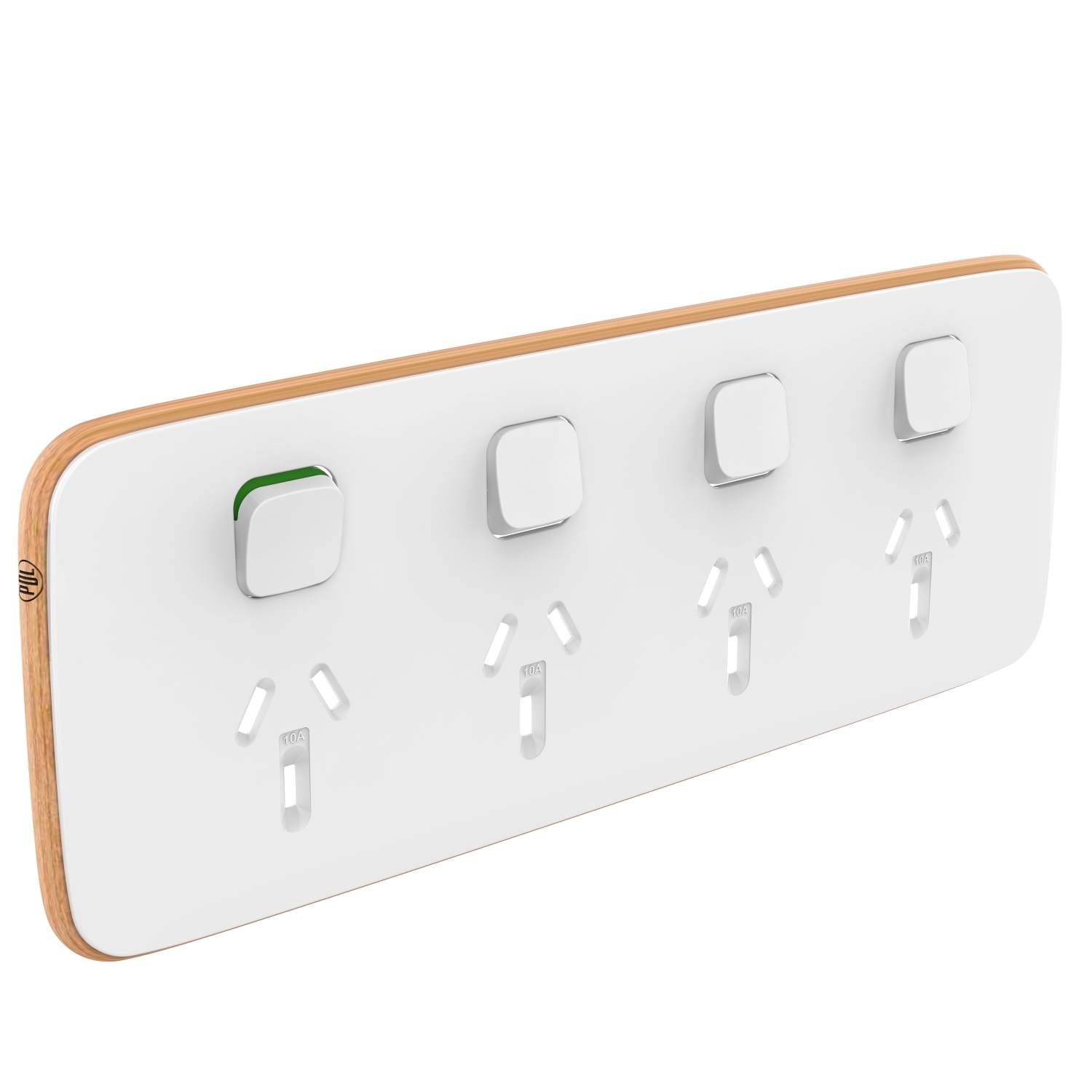 PDL Iconic Essence, cover frame, 4 swiches & 4 sockets, horizontal - Arctic White