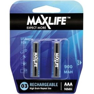 Maxlife Rechargeable AAA 900mA 2Pack