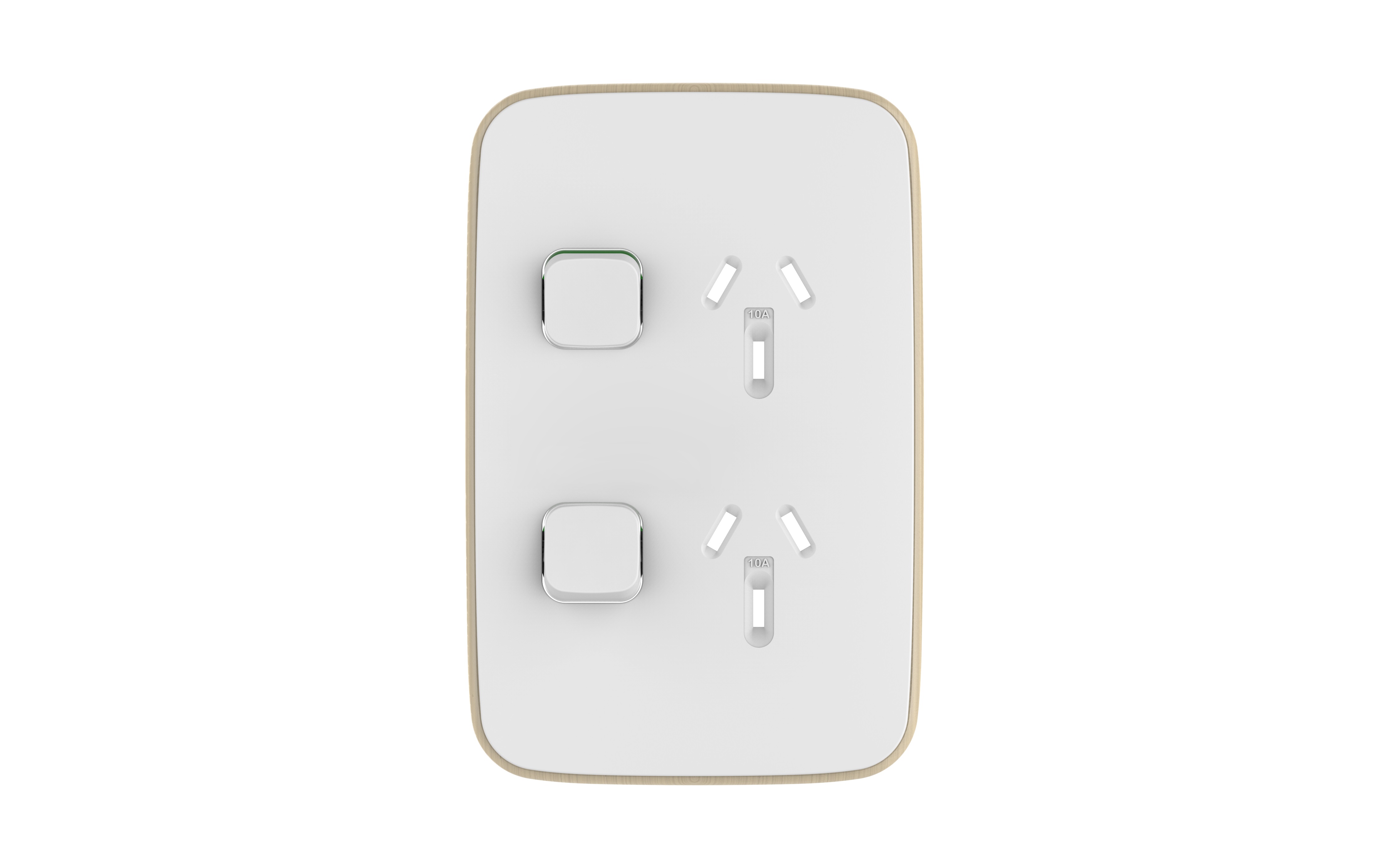 PDL Iconic Essence, cover frame, 2 switches & 2 sockets, 10 A, vertical - Arctic White