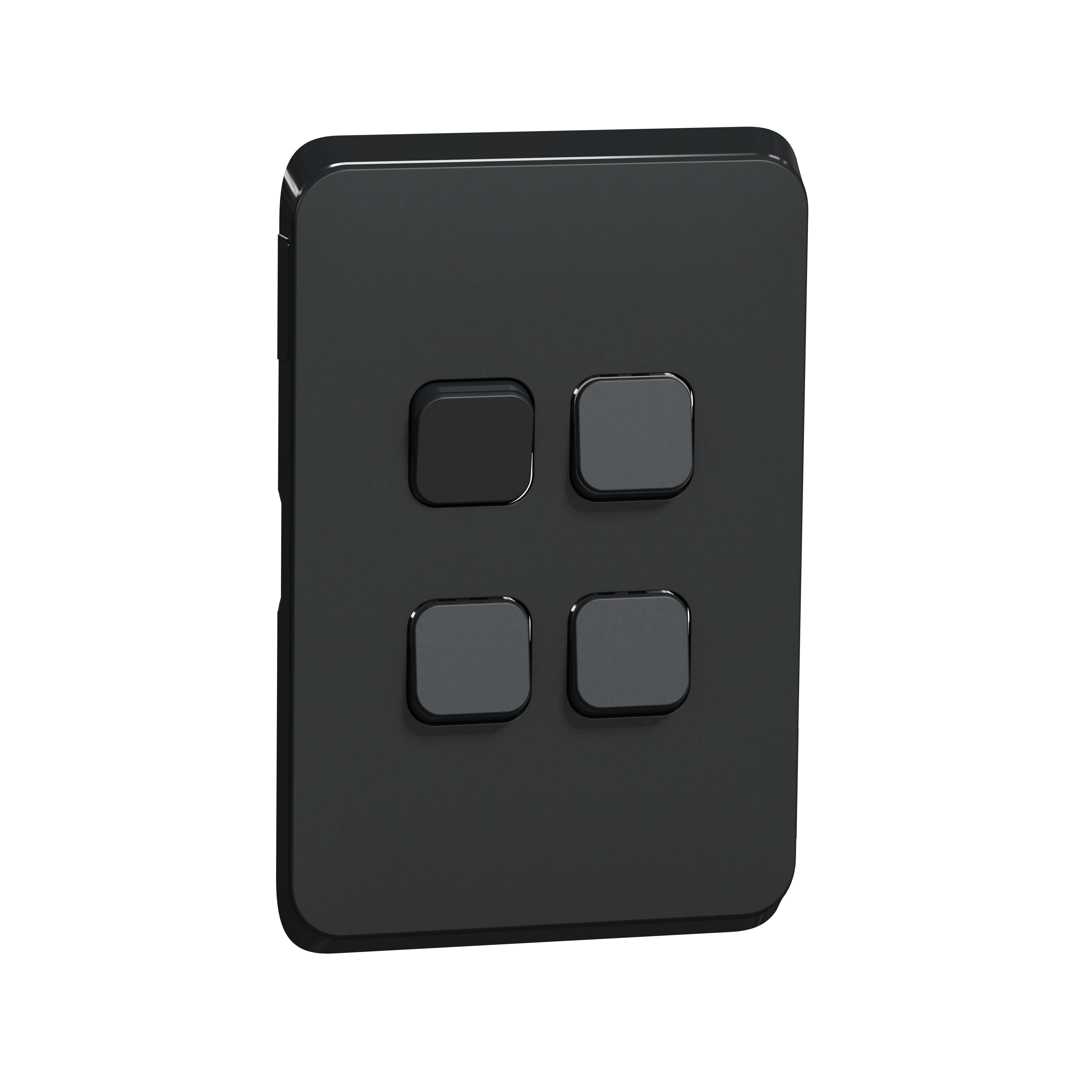 PDL384C-XB - PDL Iconic Cover Plate Switch 4Gang - Black