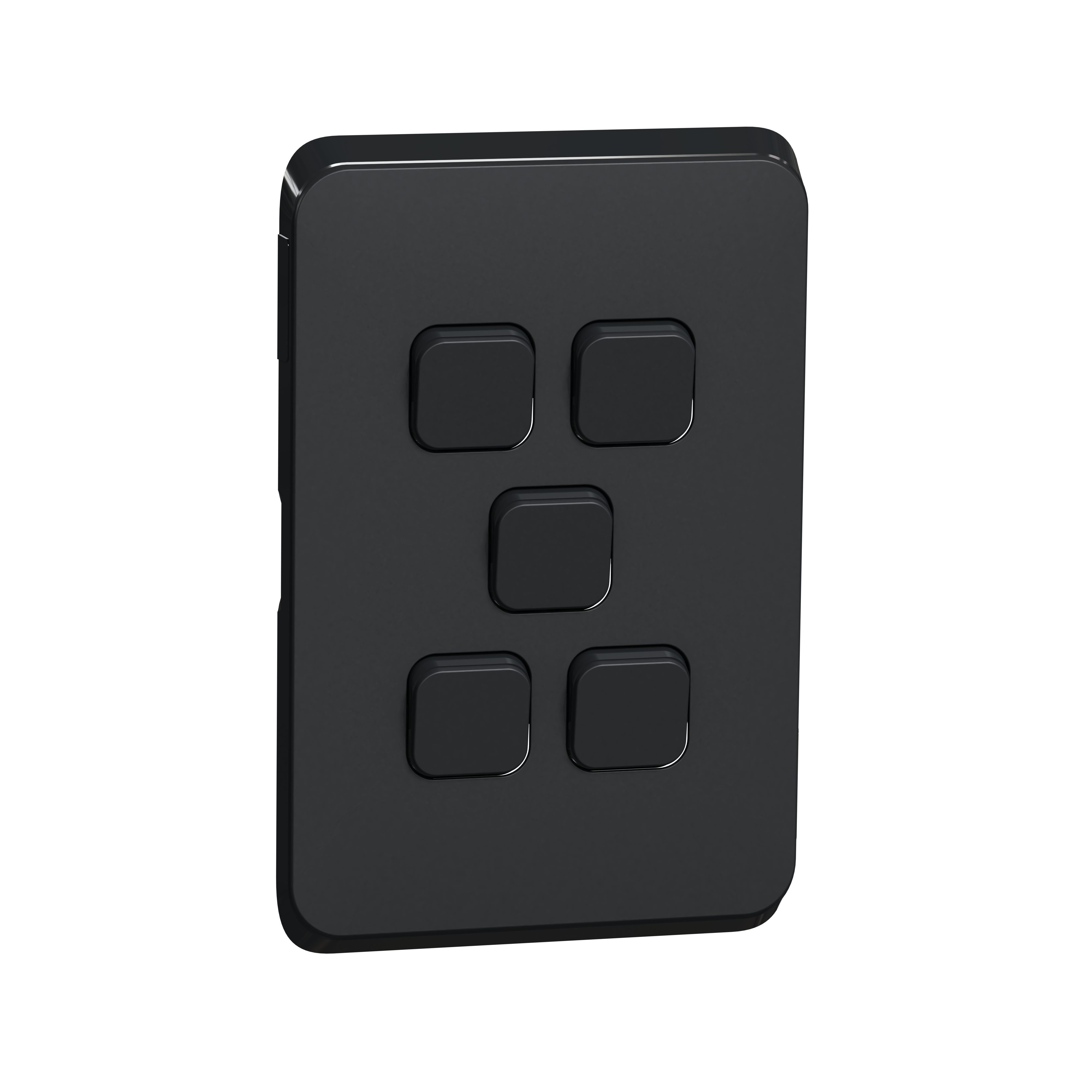 PDL385C-XB - PDL Iconic Cover Plate Switch 5Gang - Black