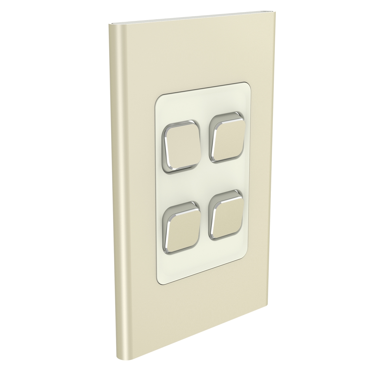 PDL Iconic Styl, cover frame, 4 switches, vertical - Crowne