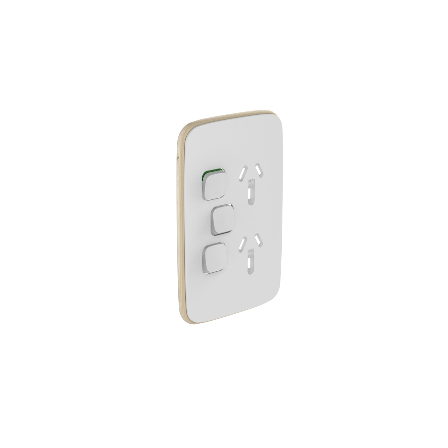 PDL Iconic Essence, cover frame, 3 switches & 2 sockets, 10 A, vertical - Arctic White