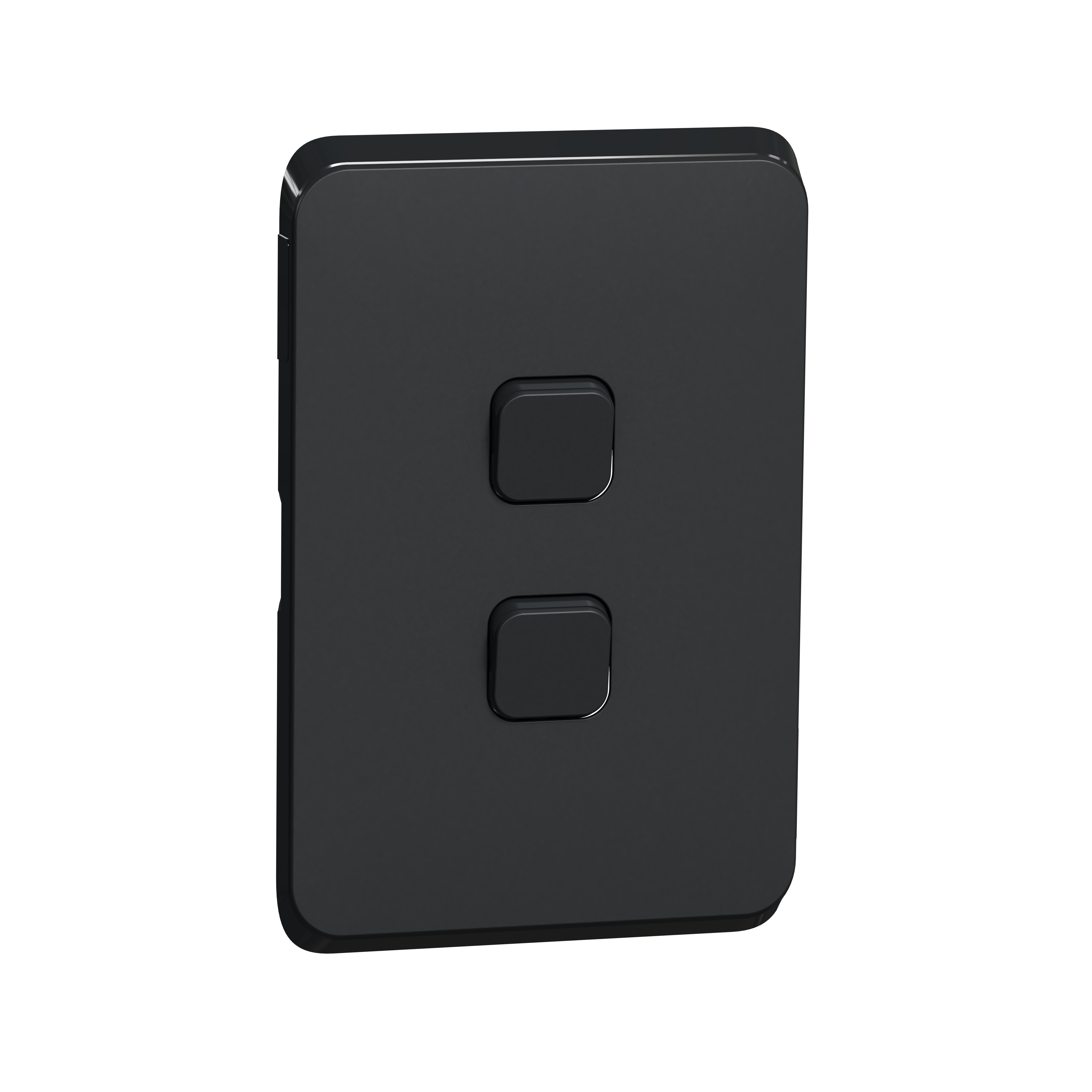PDL382C-XB - PDL Iconic Cover Plate Switch 2Gang - Black