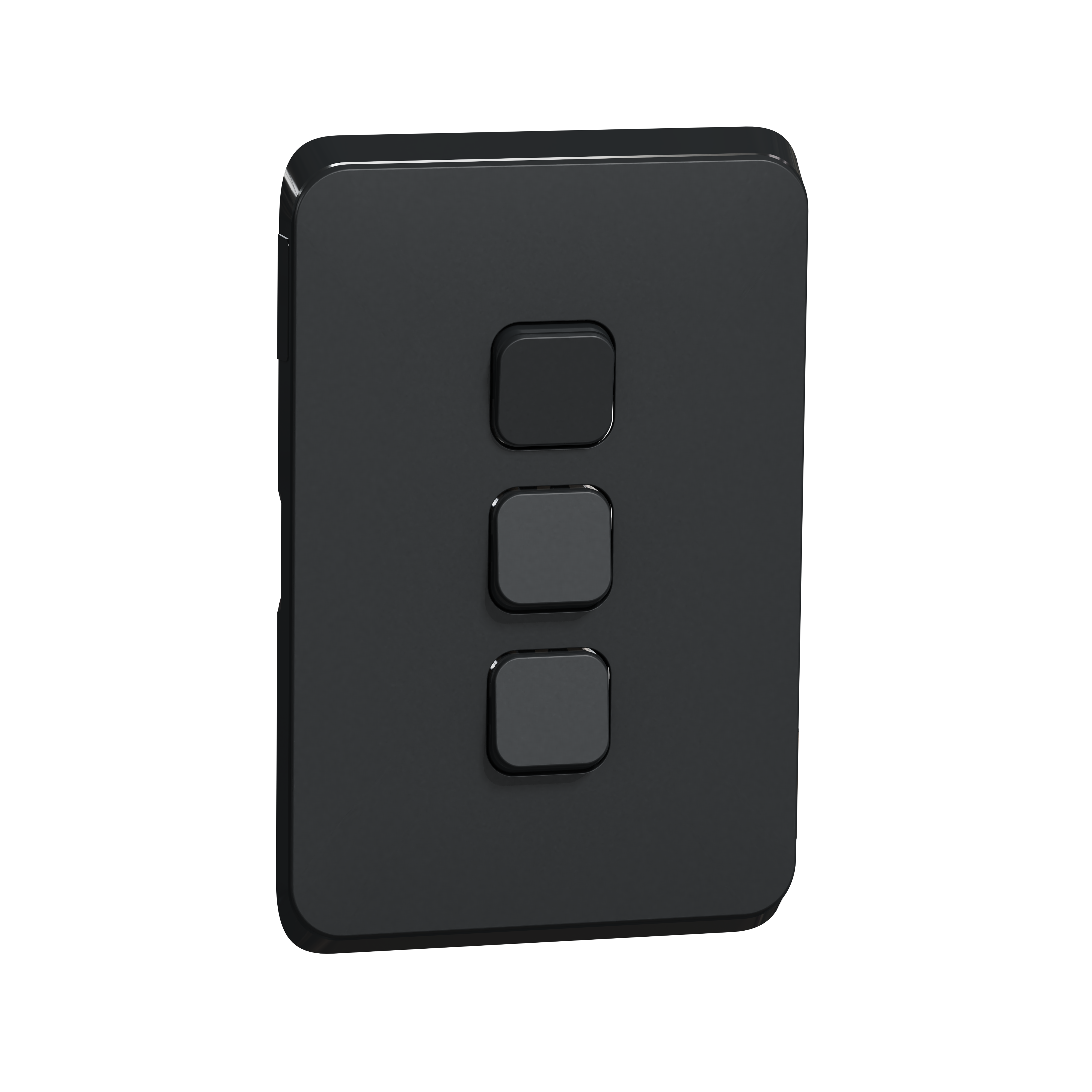 PDL383C-XB - PDL Iconic Cover Plate Switch 3Gang - Black