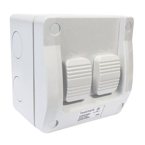 TradeSave 2Gang IP66 Surface Mount Switch