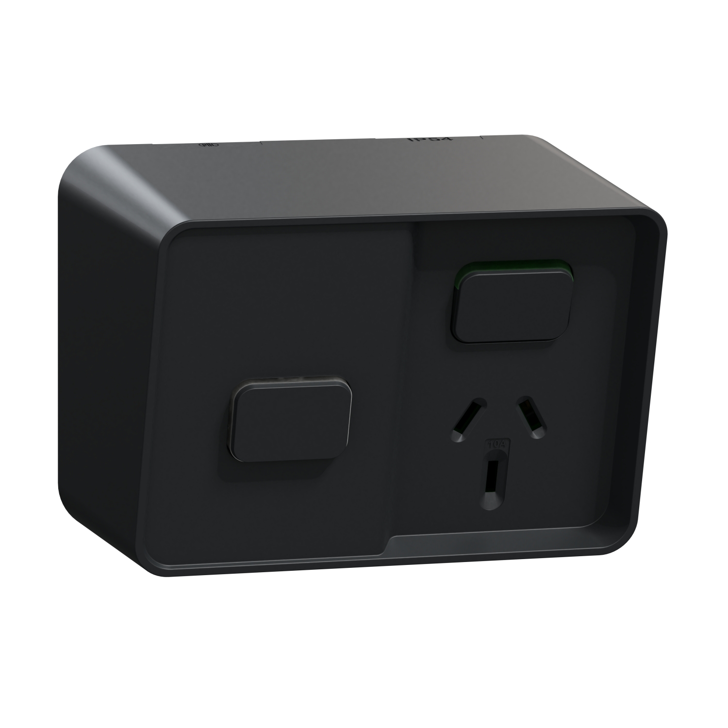 PDLO394CS-BK - PDL Iconic Outdoor Single 10Amp Socket with Timer, 250 V, Horizontal - Black