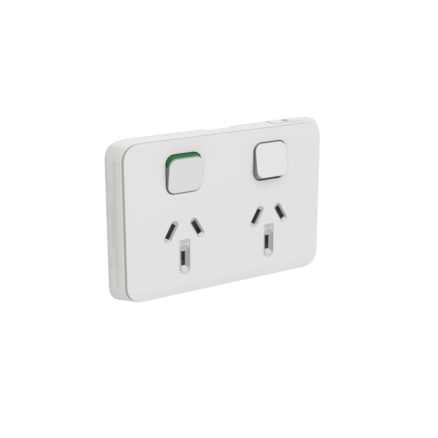 PDL395C-CY - PDL Iconic Cover Plate Double Switched Socket 10Amp - Cool Grey