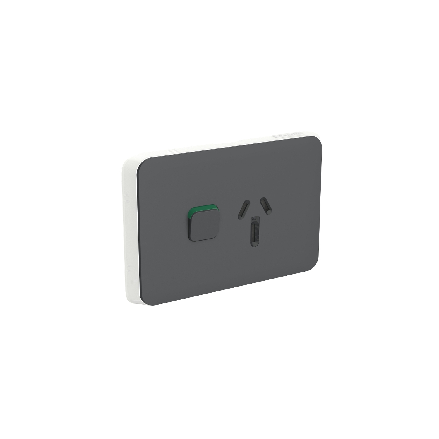 PDL Iconic, cover frame for Single switched GPO Horiz 15A 250V - Anthracite