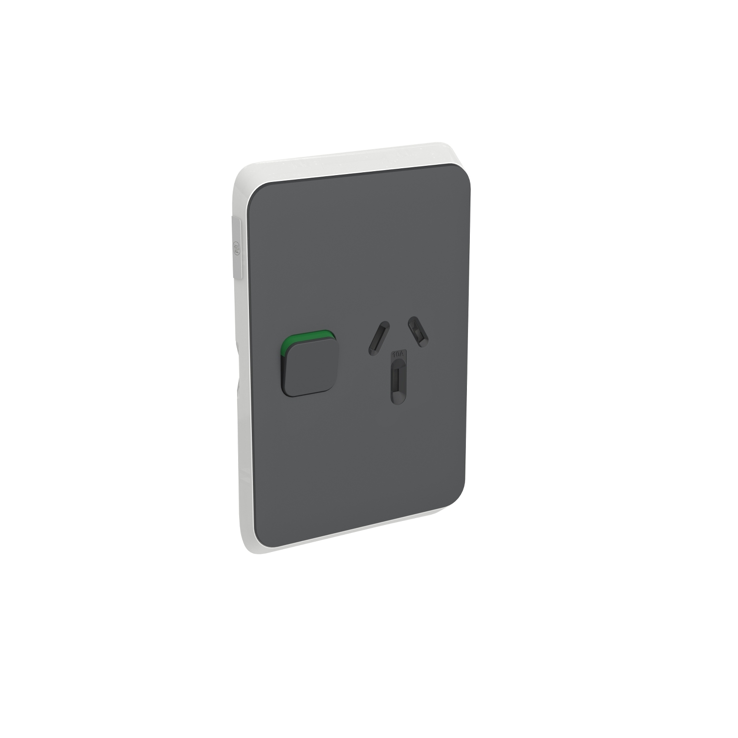 PDL Iconic, cover frame for Single switched GPO Horiz 10A 250V - Anthracite