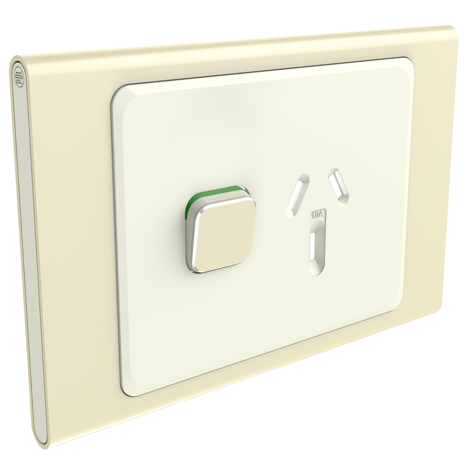 PDL Iconic STYL, cover frame, 1 switch & 1 socket, horizontal - Crowne