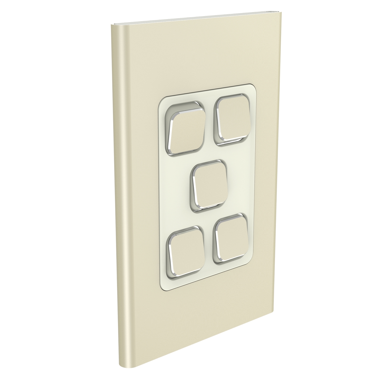 PDL Iconic Styl, cover frame, 5 switches, vertical - Crowne