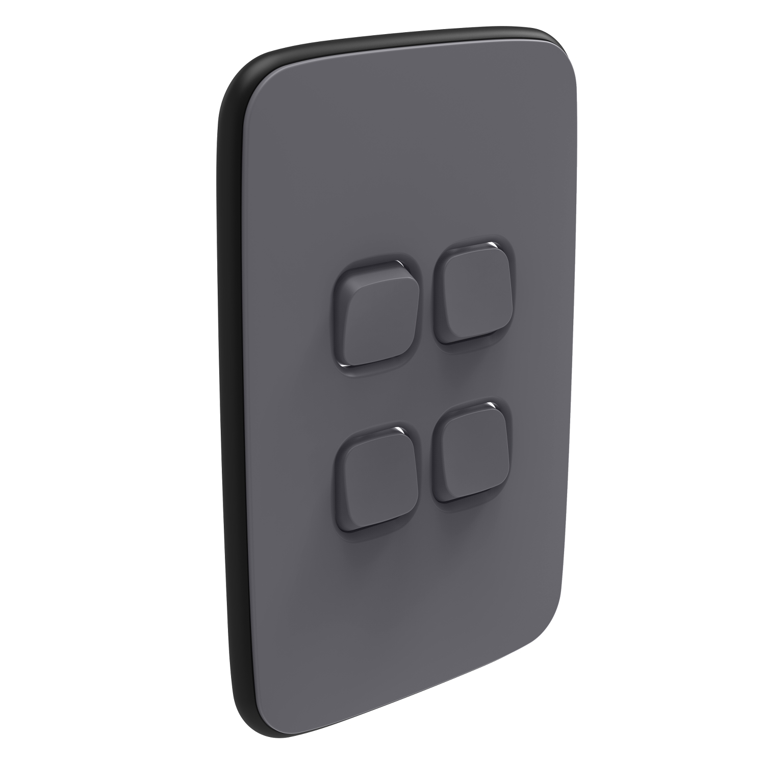 PDL Iconic Essence, cover frame, 4 switches, vertical - Ash Grey