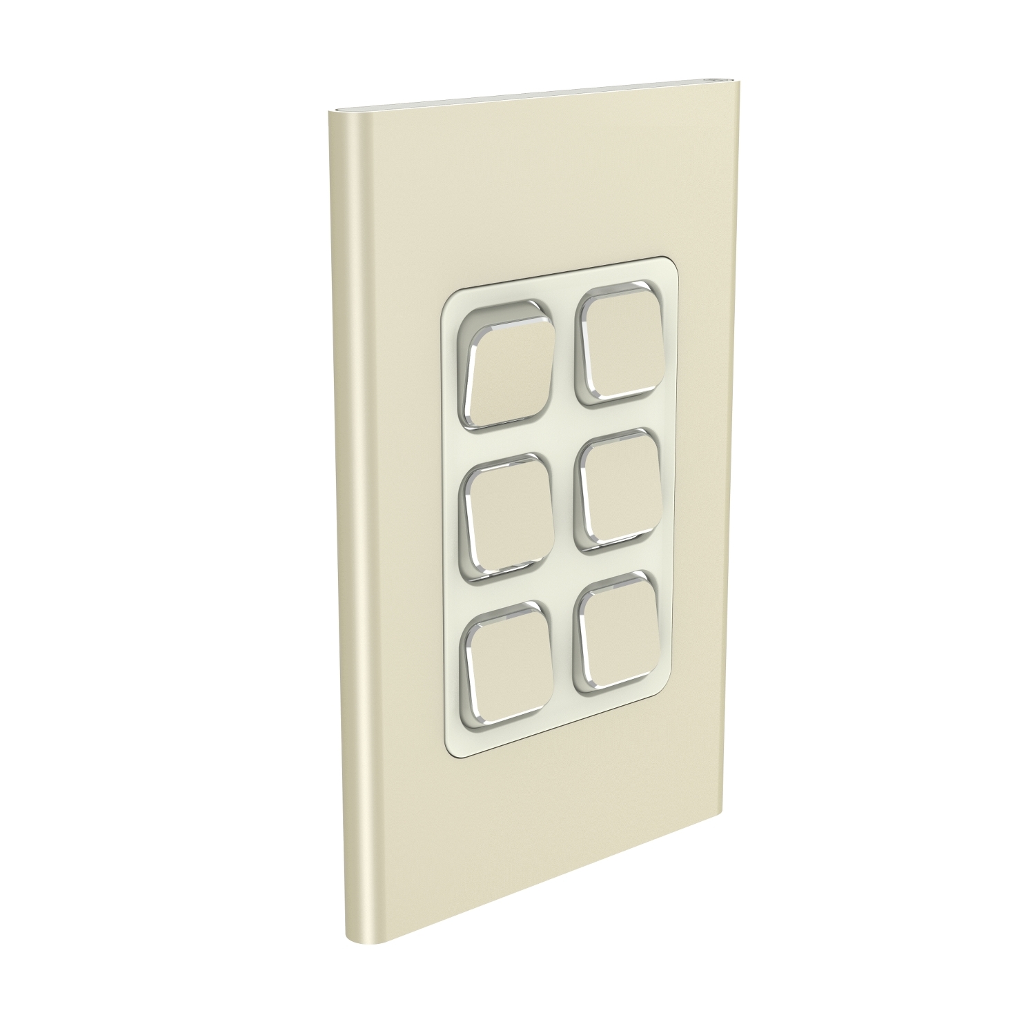PDL Iconic Styl, cover frame, 6 switches, vertical - Crowne