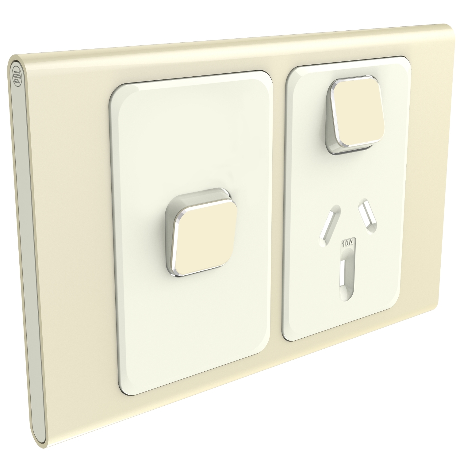 PDL Iconic Styl, cover frame, 2 switches & 1 socket, horizontal - Crowne