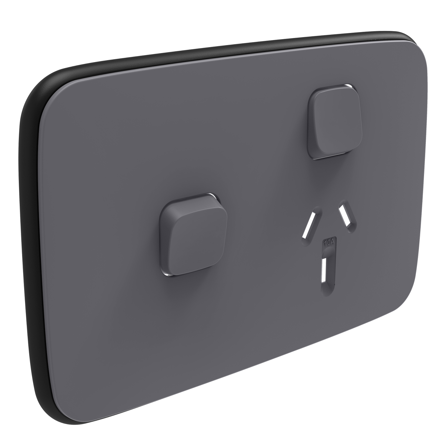 PDL Iconic Essence, cover frame, 2 switches & 1 socket, Horizontal - Ash Grey