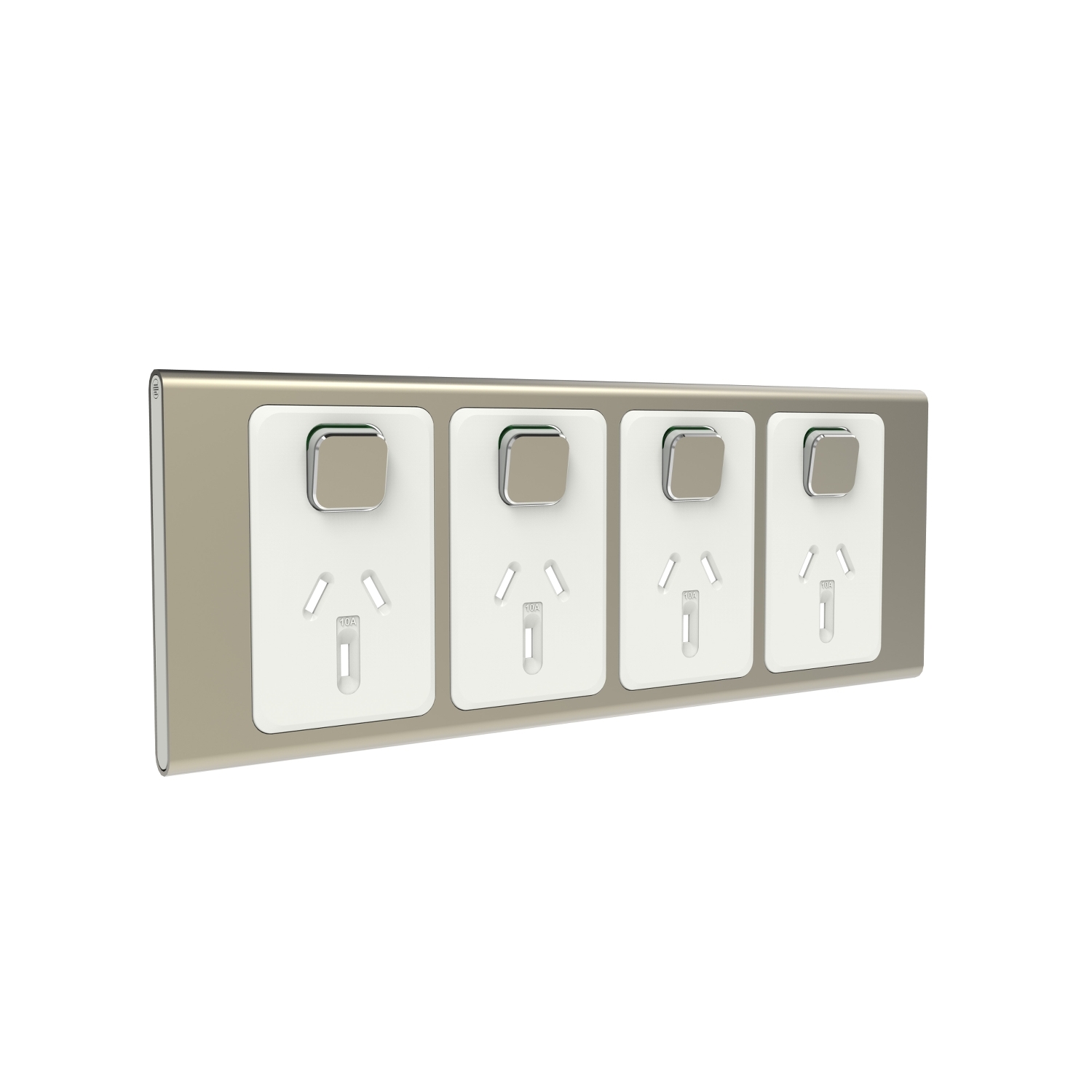 PDL Iconic Styl, cover frame, 4 switches & 4 sockets, horizontal - Crowne