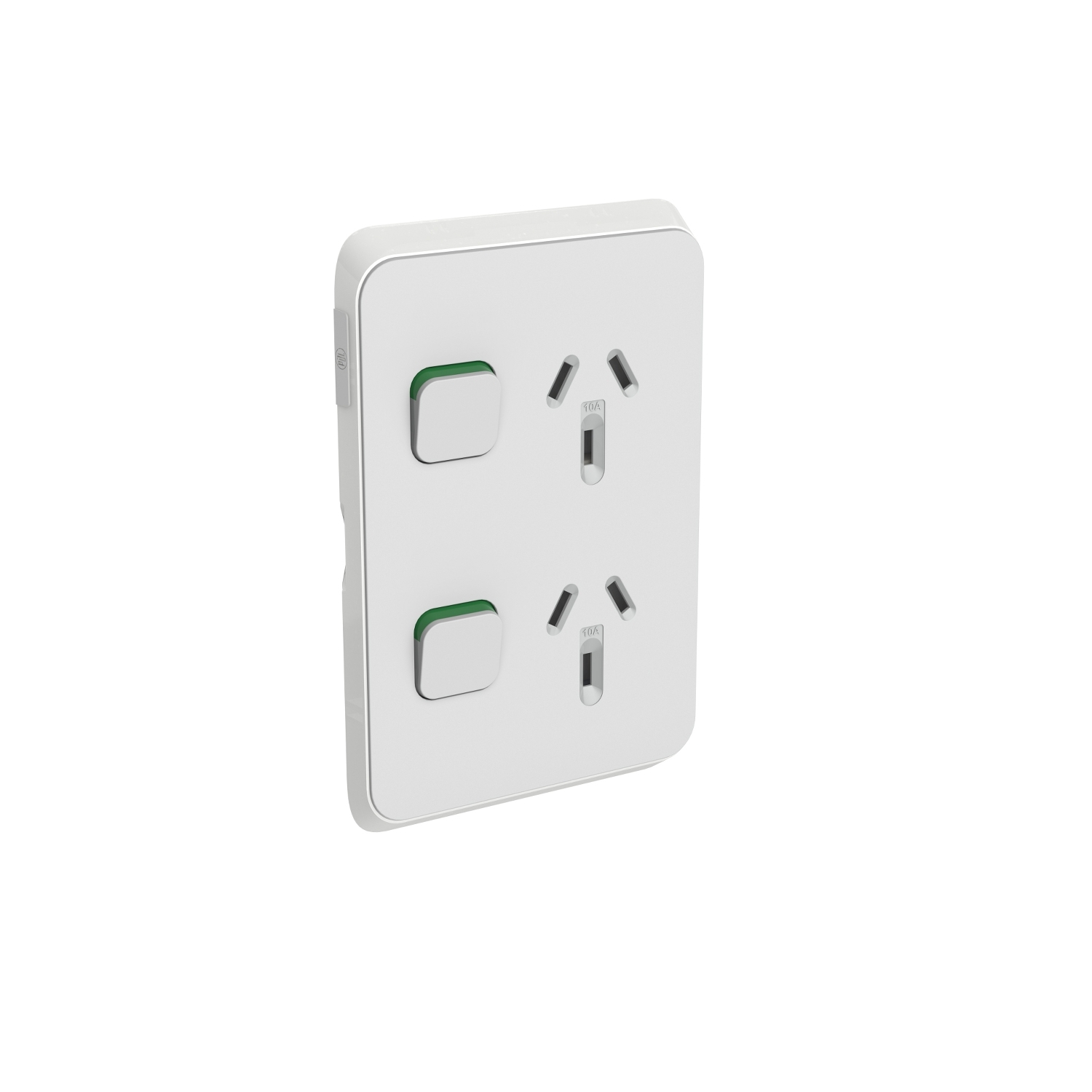PDL392C-CY - PDL Iconic Cover Plate Double Switched Socket Vertical 10Amp - Cool Grey