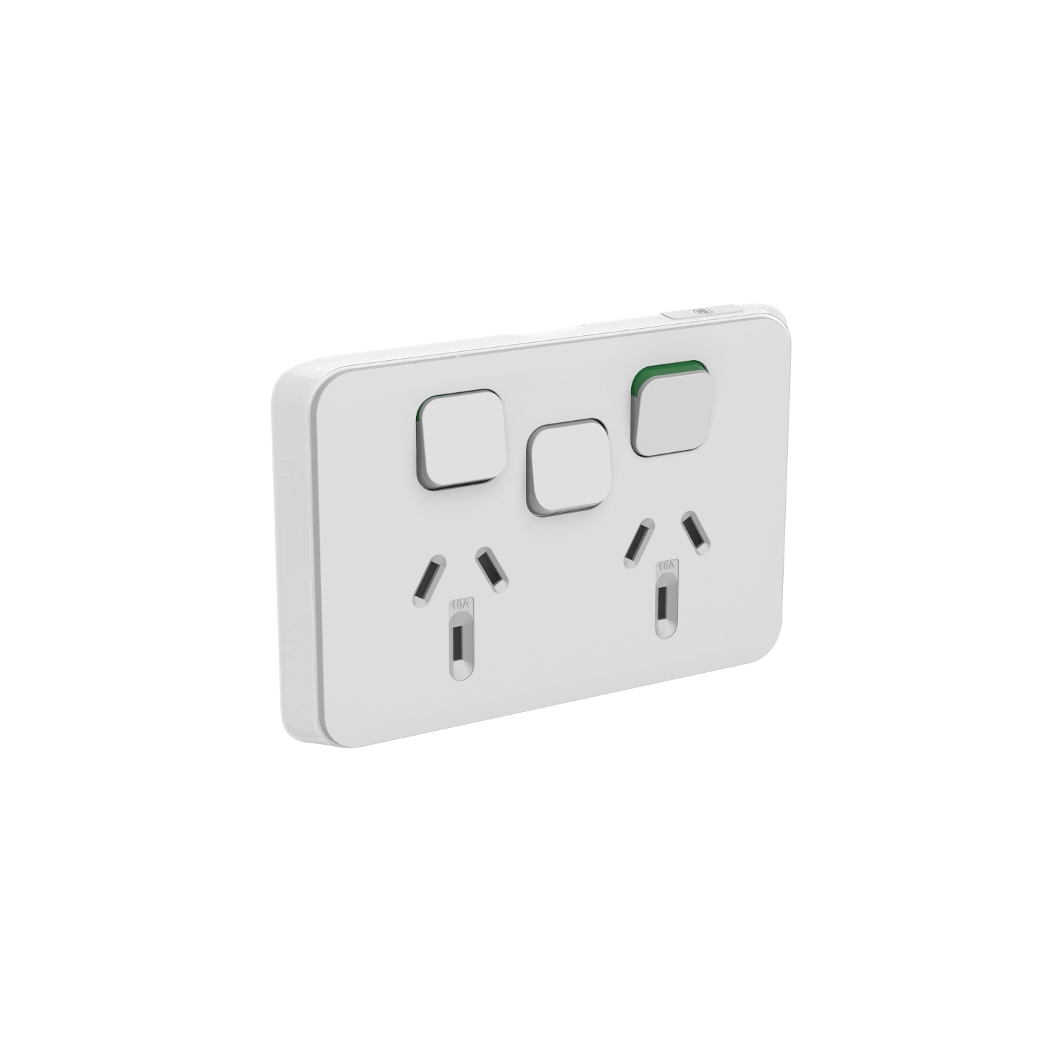 PDL395XC-CY - PDL Iconic Cover Plate Double Switched Socket + Switch 10Amp - Cool Grey