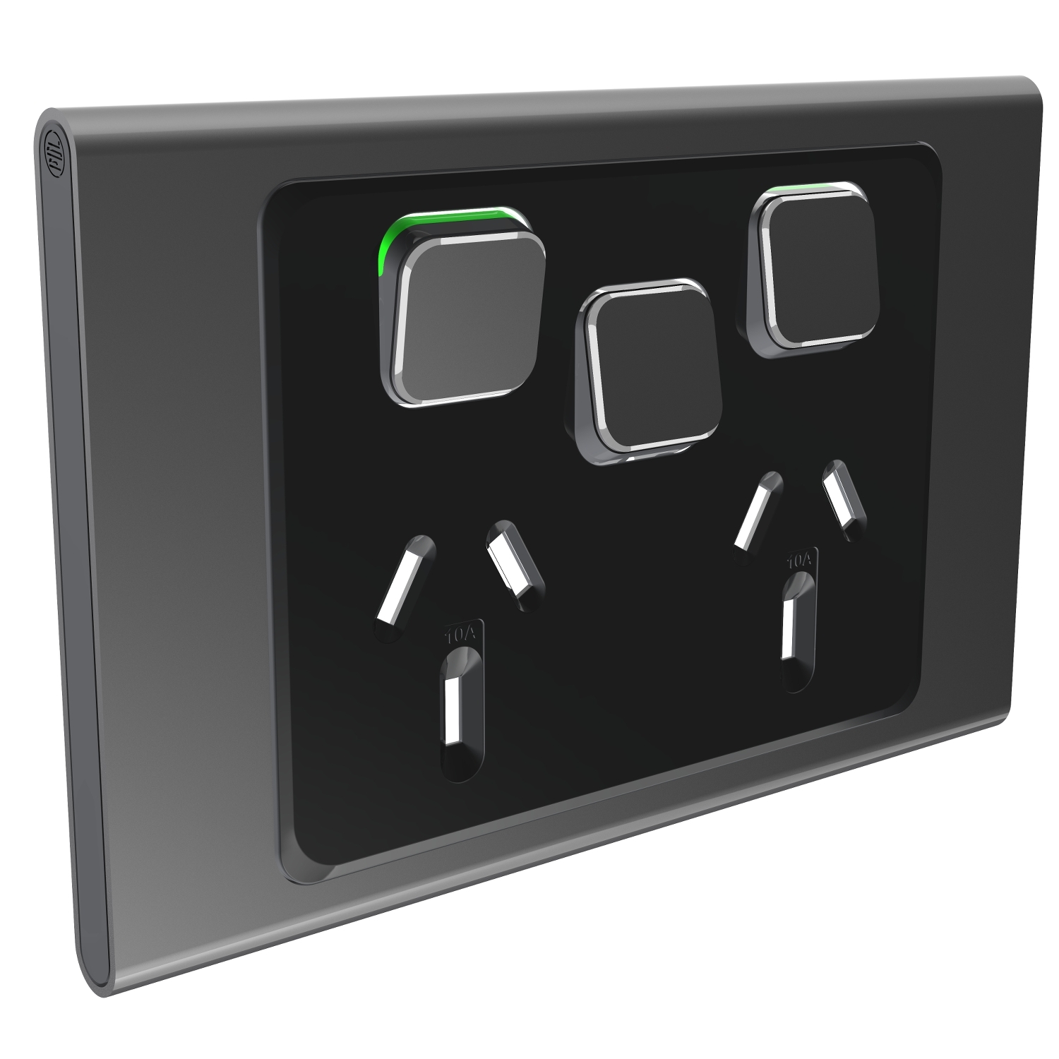 PDL Iconic Styl, cover frame, 3 switches & 2 sockets, horizontal - Silver Shadow