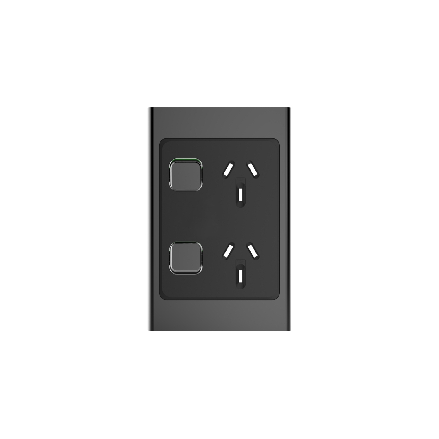 PDL Iconic Styl, cover frame, 2 switches & 2 sockets, vertical - Silver Shadow