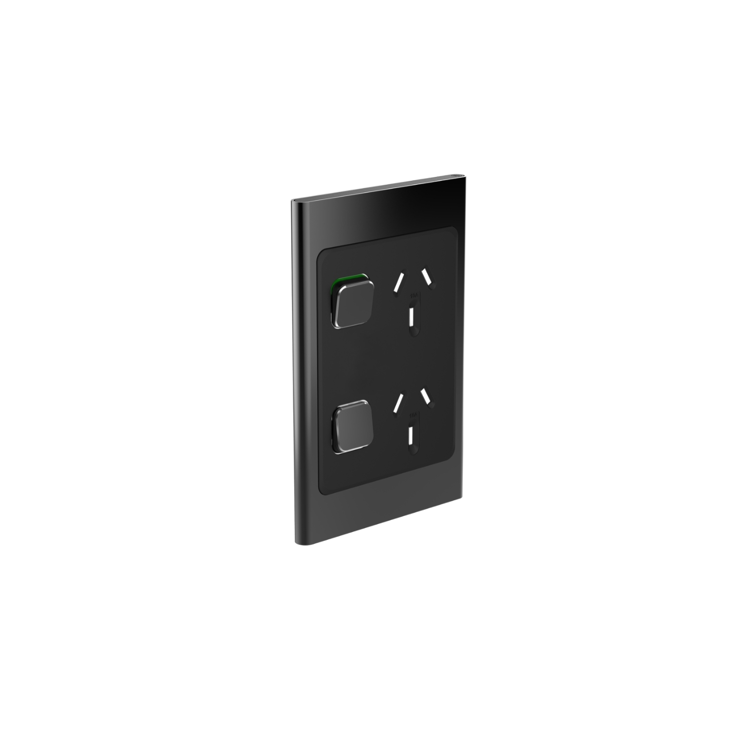 PDL Iconic Styl, cover frame, 2 switches & 2 sockets, vertical - Silver Shadow