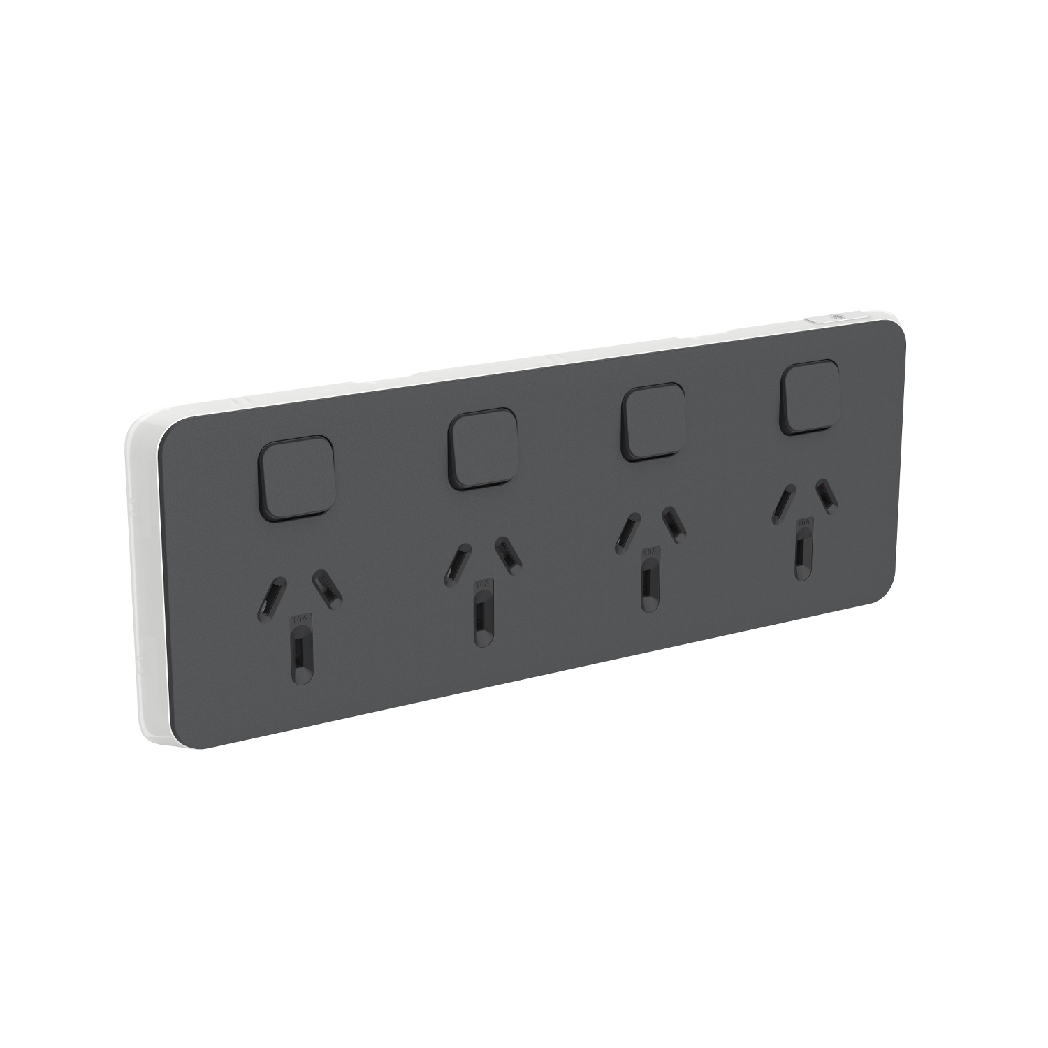 PDL Iconic, cover frame for Quad switched GPO Horizontal 10A 250V - Anthracite