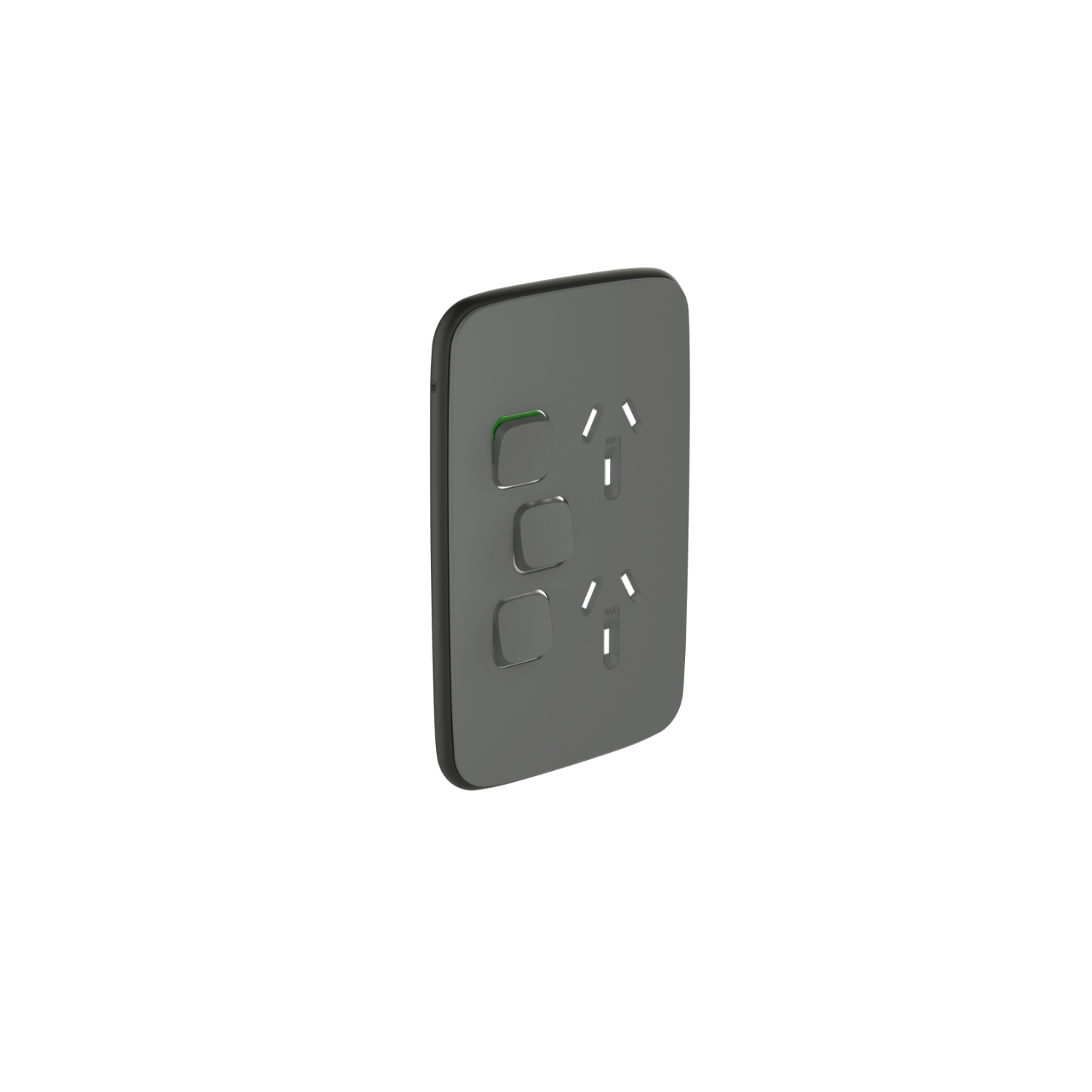 PDL Iconic Essence, cover frame, 3 switches & 2 sockets, 10 A, vertical - Ash Grey