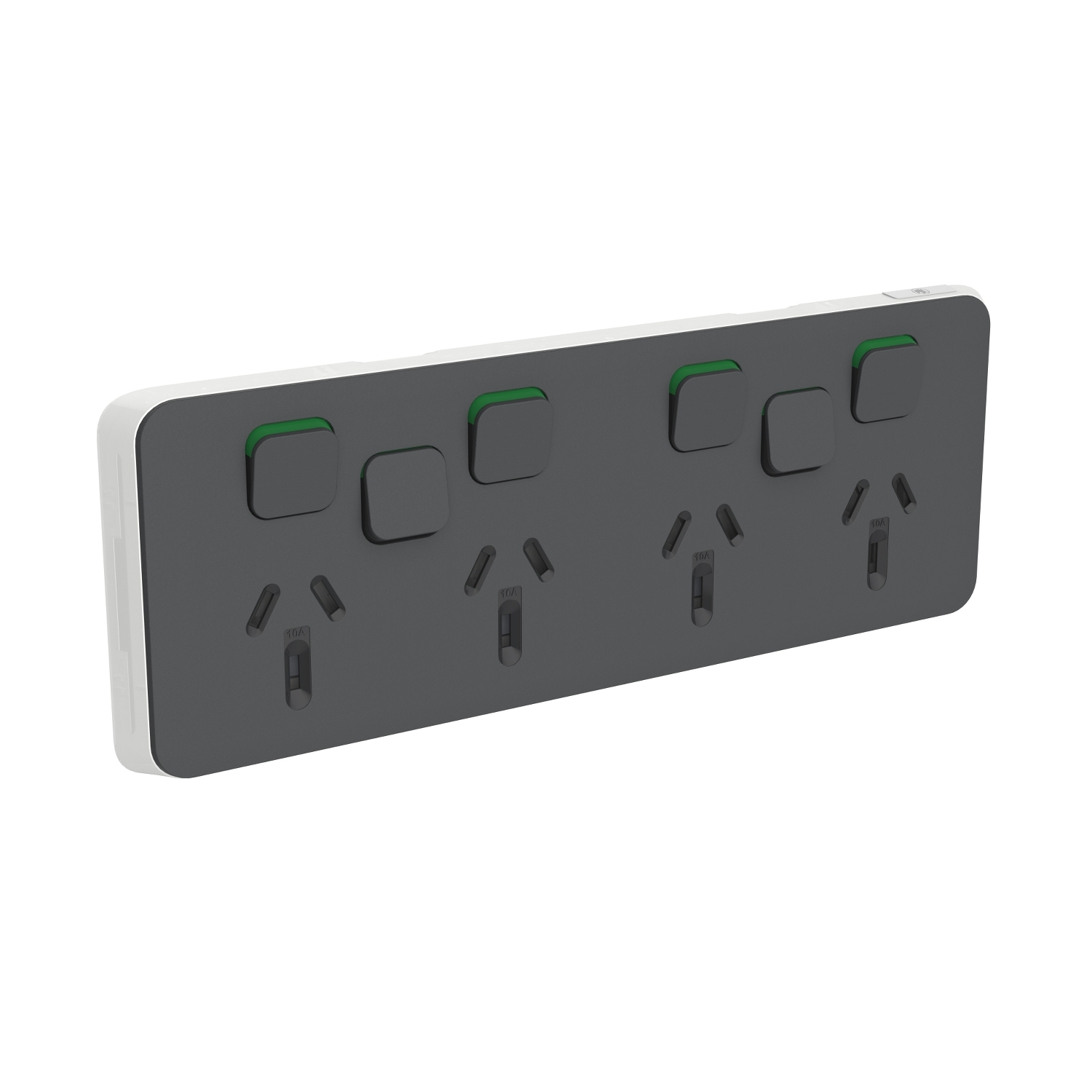 PDL Iconic, cover frame for switched GPO Horiz 10A 250V option for 2 extra switch - Anthracite